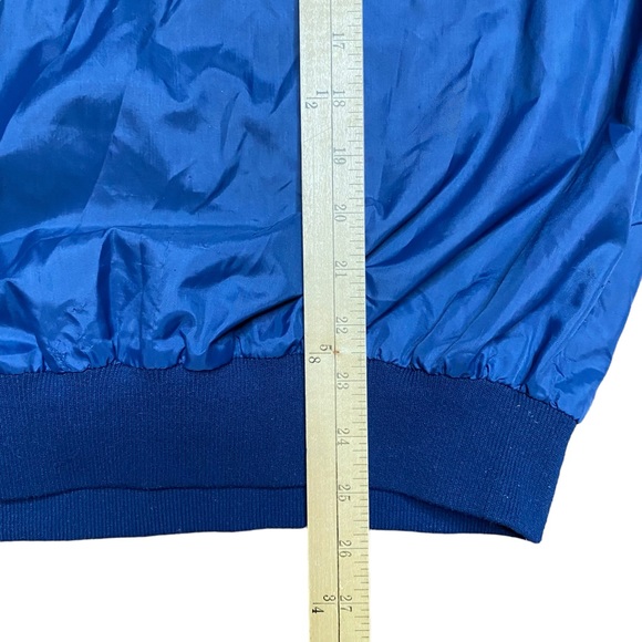 Vintage Pullover Wind Jacket M Navy Blue Talon Zipper Unbranded 80s Crew Neck - Picture 10 of 10